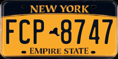 NY license plate FCP8747