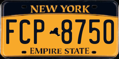 NY license plate FCP8750
