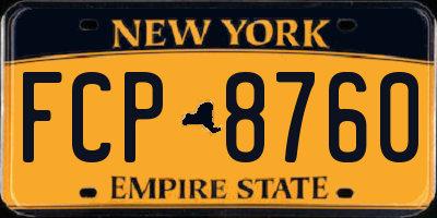 NY license plate FCP8760