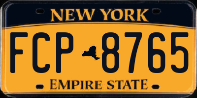 NY license plate FCP8765