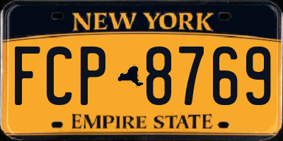 NY license plate FCP8769