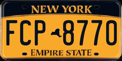 NY license plate FCP8770
