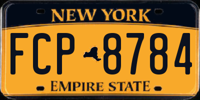 NY license plate FCP8784