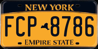 NY license plate FCP8786
