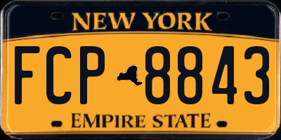 NY license plate FCP8843
