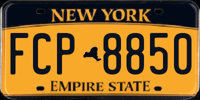 NY license plate FCP8850