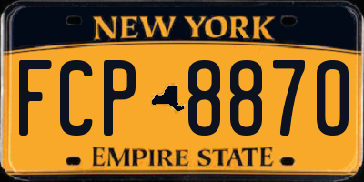 NY license plate FCP8870