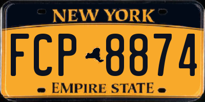 NY license plate FCP8874
