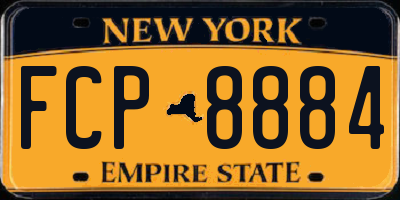 NY license plate FCP8884