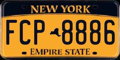 NY license plate FCP8886