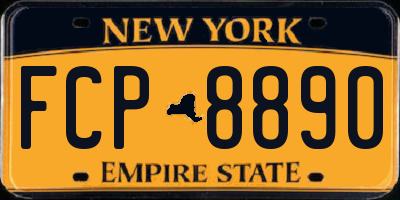 NY license plate FCP8890
