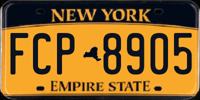 NY license plate FCP8905