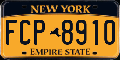 NY license plate FCP8910