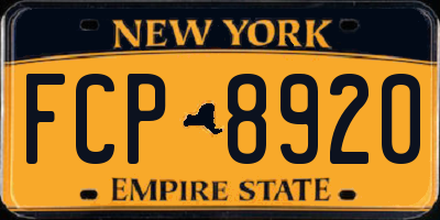 NY license plate FCP8920