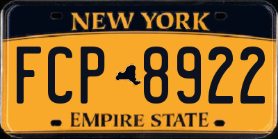 NY license plate FCP8922