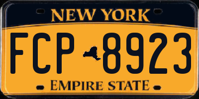 NY license plate FCP8923