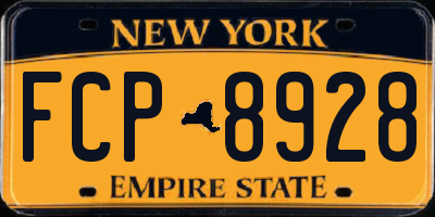 NY license plate FCP8928