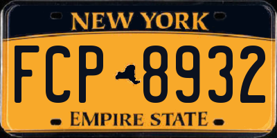 NY license plate FCP8932