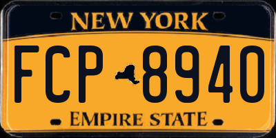 NY license plate FCP8940