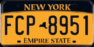 NY license plate FCP8951
