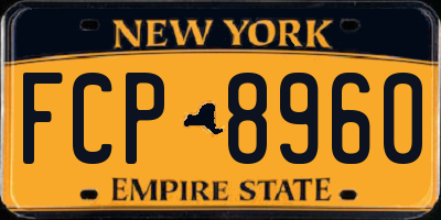 NY license plate FCP8960