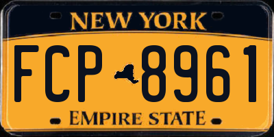 NY license plate FCP8961