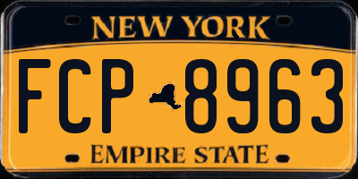 NY license plate FCP8963
