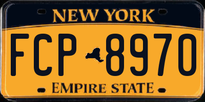 NY license plate FCP8970