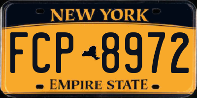 NY license plate FCP8972