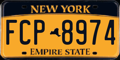 NY license plate FCP8974
