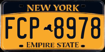 NY license plate FCP8978