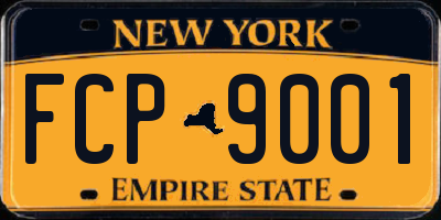 NY license plate FCP9001