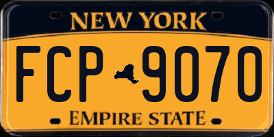 NY license plate FCP9070