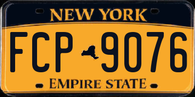 NY license plate FCP9076