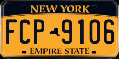 NY license plate FCP9106