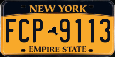 NY license plate FCP9113