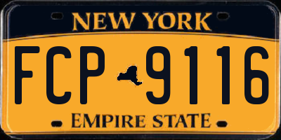 NY license plate FCP9116