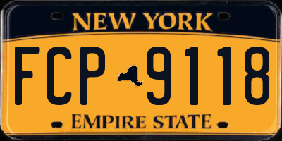 NY license plate FCP9118