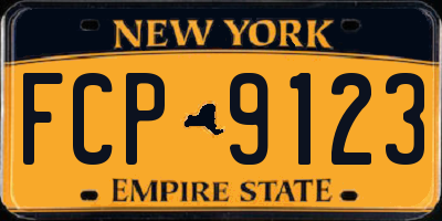 NY license plate FCP9123