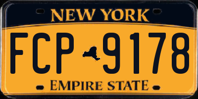 NY license plate FCP9178