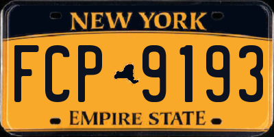 NY license plate FCP9193
