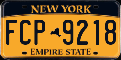 NY license plate FCP9218
