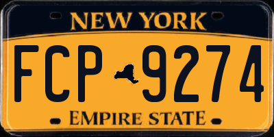 NY license plate FCP9274