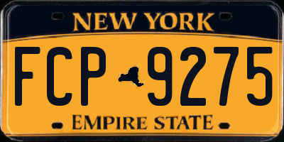 NY license plate FCP9275