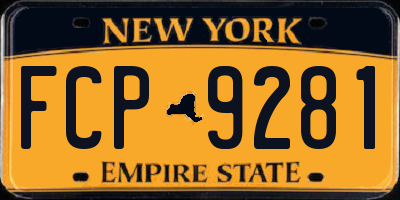 NY license plate FCP9281