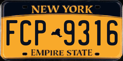 NY license plate FCP9316