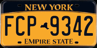 NY license plate FCP9342