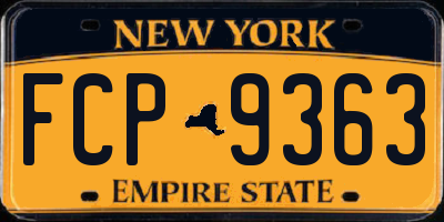 NY license plate FCP9363