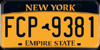 NY license plate FCP9381