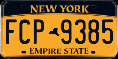 NY license plate FCP9385